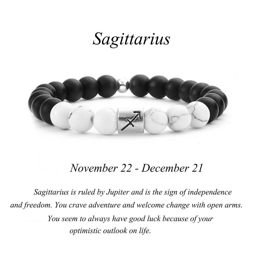 Frosted Black Agate White Turquoise Couple Bracelets
